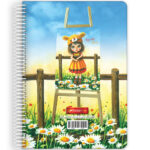 دفتر مشق سیمی 100 برگ جلد سخت نوت استار طرح دختری در مزرعه کد S_411