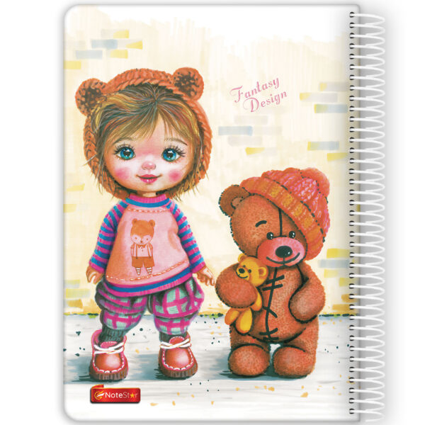 دفتر مشق سیمی 100 برگ جلد سخت نوت استار طرح پسر و عروسک خرس کد S_412