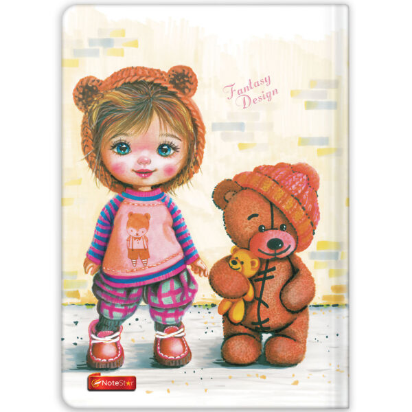 دفتر مشق 100 برگ جلد سخت نوت استار طرح پسر و عروسک خرس کد D_412